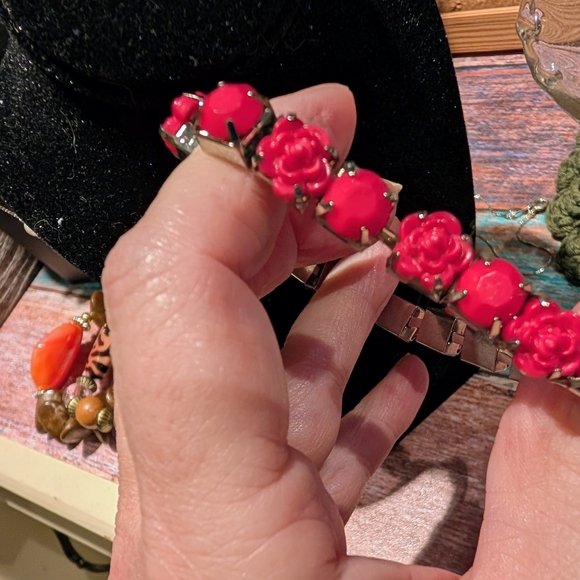 no brand Jewelry - Pink Rose Floral Bracelet